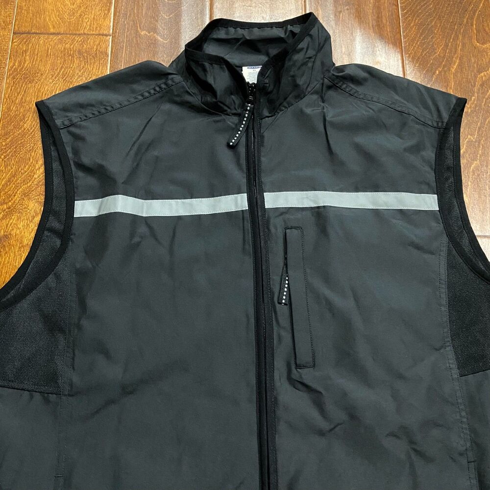 Old Navy Athletic Vintage NWT Y2K Black 3M Full Zip Work Vest Men's Size XL - Picture 2 of 8